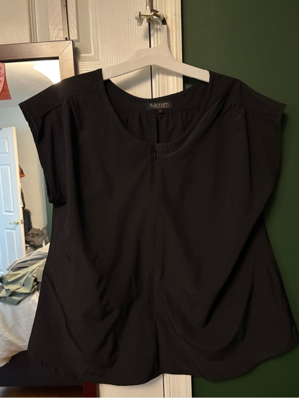 Fulcrum Apparel nursing pumping breastfeeding work Blouse black large